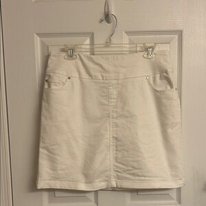S.C. & Co White Mini Skirt Built-in Shorts Elastic Waist Cotton-blend Medium